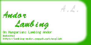andor lambing business card